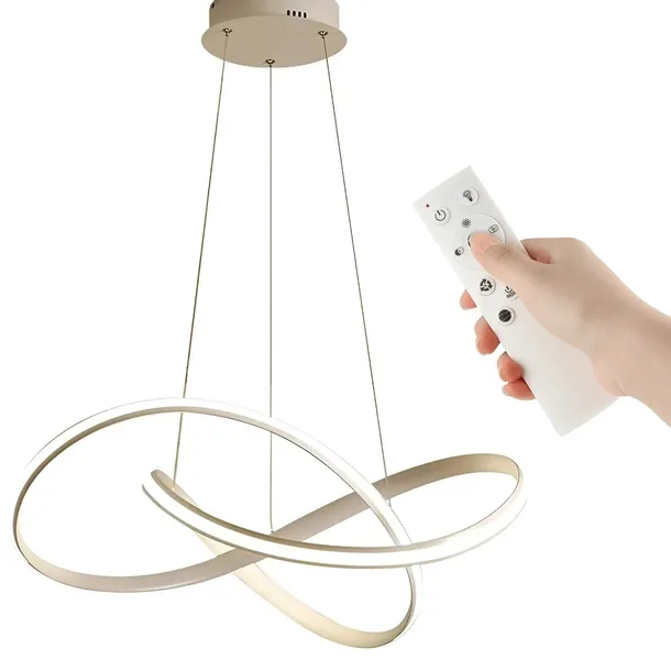 LAMPA SUFITOWA WISZĄCA ZŁOTA ŻYRANDOL LED DO POKOJU 55 CM Z PILOTEM ZMIENNA