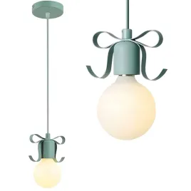 lampa-wiszaca-sufitowa-zielona-kokardka-wstazka-do-pokoju-dzieciecego-e27
