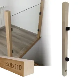 kantowka-slupek-drewniany-bukowy-8x8x110cm-z-uchwytami-pod-szklo-balustrada