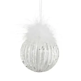 villa-italia-bombka-biala-z-piorami-8-cm