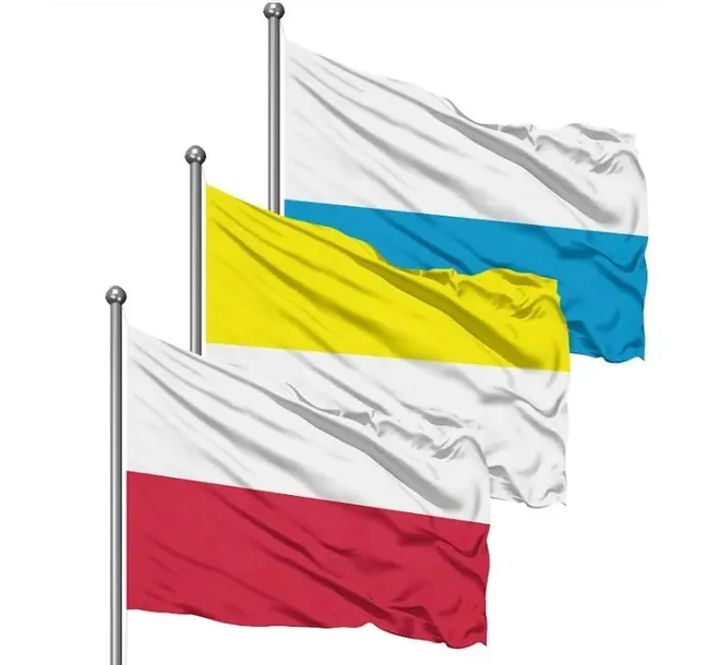 Zestaw Komplet 3 flag Kościelnych Polska Papieska Maryjna 150x90 CM MASZT