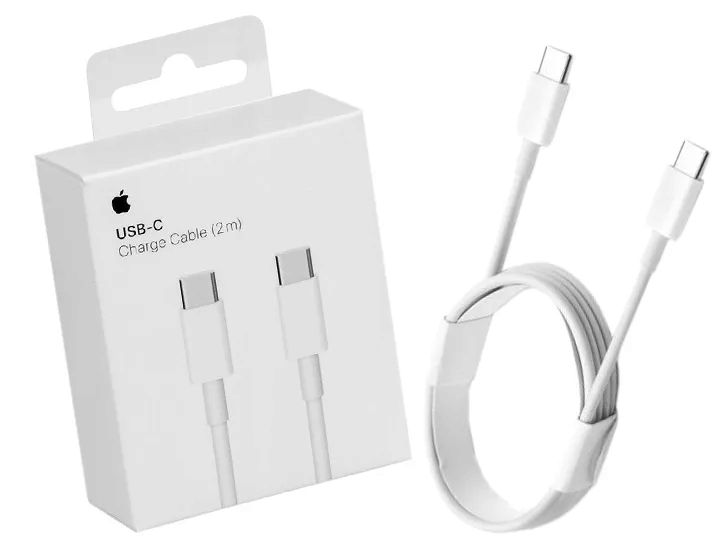 KABEL APPLE DO IPHONE 16 17 PRO MAX AIR AirPods iPad USB-C 2m NYLON biały