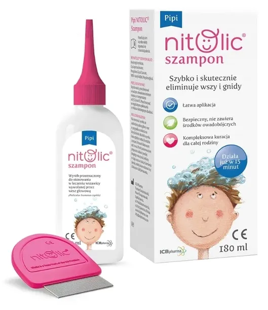 PIPI NITOLIC Szampon eliminujący wszy i gnidy 180 ml