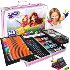 kreatywny-zestaw-artystyczny-145-el-dla-dzieci-farby-kredki-pisaki-walizka