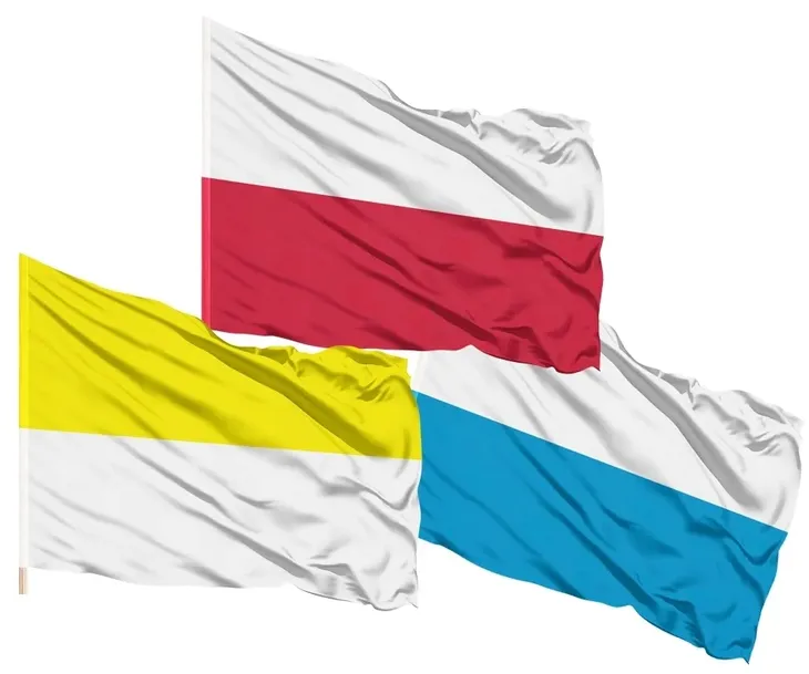 Zestaw Komplet 3 flag Kościelnych Polska Papieska Maryjna 112x70 CM