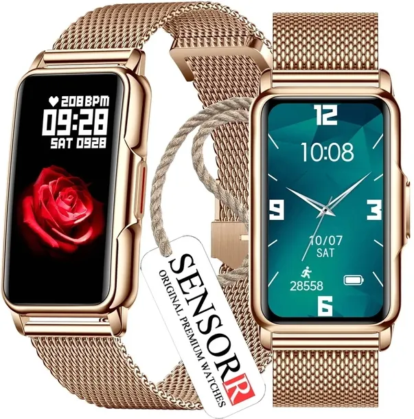 ELEGANCKI ZEGAREK BRANSOLETKA SMARTWATCH DAMSKI CIŚNIENIOMIERZ PULSOMETR