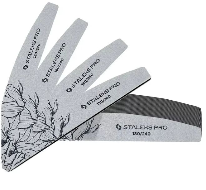 STALEKS 25 sztuk Pilnik do paznokci mineralny PÓŁKSIĘŻYC/ŁÓDKA #180/240