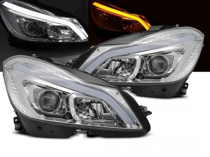 LAMPY REFLEKTORY MERCEDES W204 11-14R LED BAR LED DRL KIERUNK. DYNAMIC