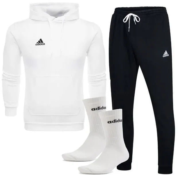 ADIDAS DRESY MĘSKIE KOMPLET ZESTAW BLUZA SPODNIE + SKARPETY - L
