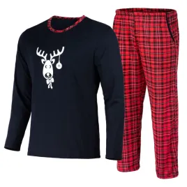 pizama-meska-heyo-pidzama-bawelniana-dlugie-spodnie-krata-swiateczna-xxl