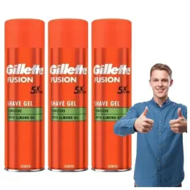 gillette-fusion-5-sensitive-zel-do-golenia-200-ml-x3