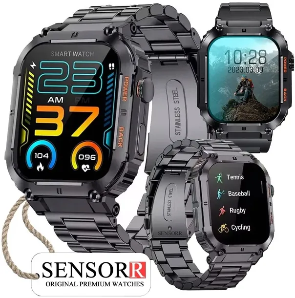 MOCNY WOJSKOWY ZEGAREK MĘSKI SMARTWATCH ROZMOWY SMS ORYGINALNY SENSORR PL