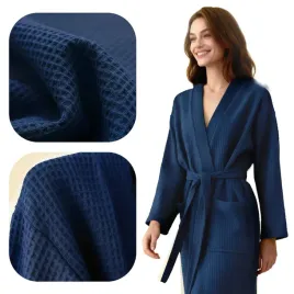 szlafrok-bawelniany-damski-wiazany-unisex-wafel-kimono-gofer-granat-xs