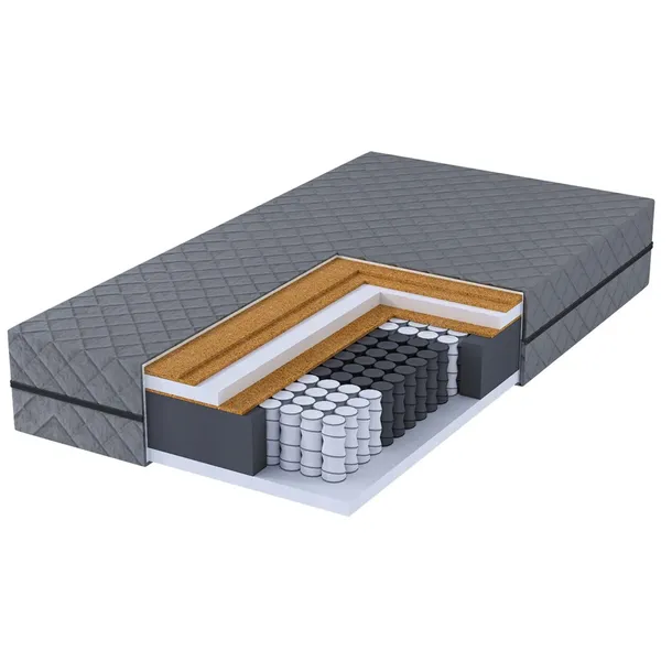 Materac 140x200 SUPER TWARDY kieszeniowy 3x KOKOS pocket 7 stref 23 cm H5
