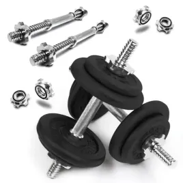 hantle-zeliwne-2x10-kg-gryfy-28-mm-regulowane-talerze-zestaw-20kg