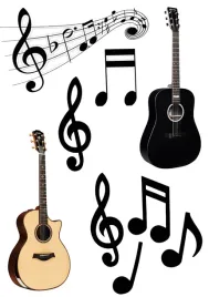 wydruk-cukrowy-na-tort-oplatek-gitara-muzyka-nuty-zestaw