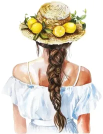 wydruk-cukrowy-na-tort-masa-cukrowa-dziewczyna-wakacje-lato-cytryny
