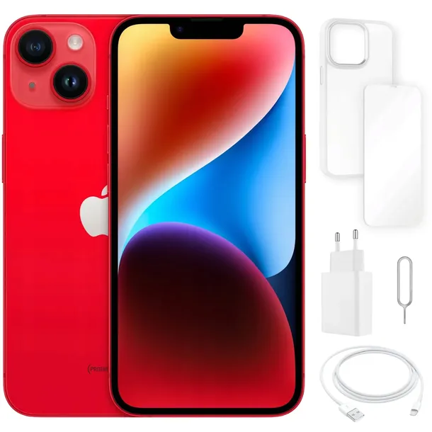 IPHONE 14 128 GB APPLE | PREMIUM A+ | BATERIA 100% | CZERWONY | SIM + eSIM