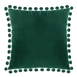 poszewka-na-poduszke-40x40-poduszka-welur-pomponiki-butelkowa-zielen