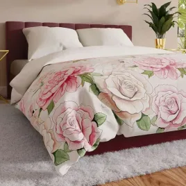 komplet-poscieli-160x200-poszewki-bawelna-satynowa-kwiaty-roze-3d