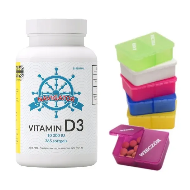 Navigator VITAMIN D3 Suplement diety Odporność Na cały rok 365 kap. +GRATIS