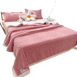 koc-rozowy-200x160-baranek-narzuta-160x200-cm-gruby-dwustronny-warkocz