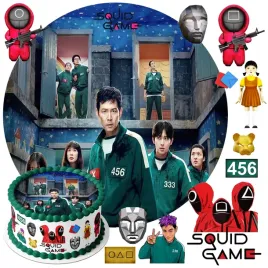 oplatek-na-tort-squid-game-serial-dekoracja-urodziny-tekst-zestaw
