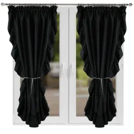 zaslona-do-salonu-sypialni-gladka-falbany-160x150-czarne-zaslony-komplet