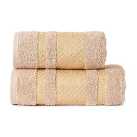 gruby-recznik-bawelna-kapielowy-hotelowy-70x140-bezowy-z-zlotym-zdobieneim