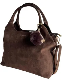 torebka-floraandco-czekoladowa-shopper-eco-zamsz-z-brelokiem-pompon
