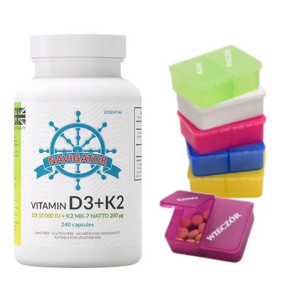 Navigator VITAMIN D3 10000 IU + K2 Na zdrowe kości i zęby 240 kaps. +GRATIS
