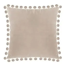 poszewka-na-poduszke-40x40-bezowa-poduszka-welur-pomponiki-jasny-bez