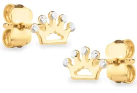 dziewczece-zlote-kolczyki-na-sztyft-korona-diadem-585-14kt