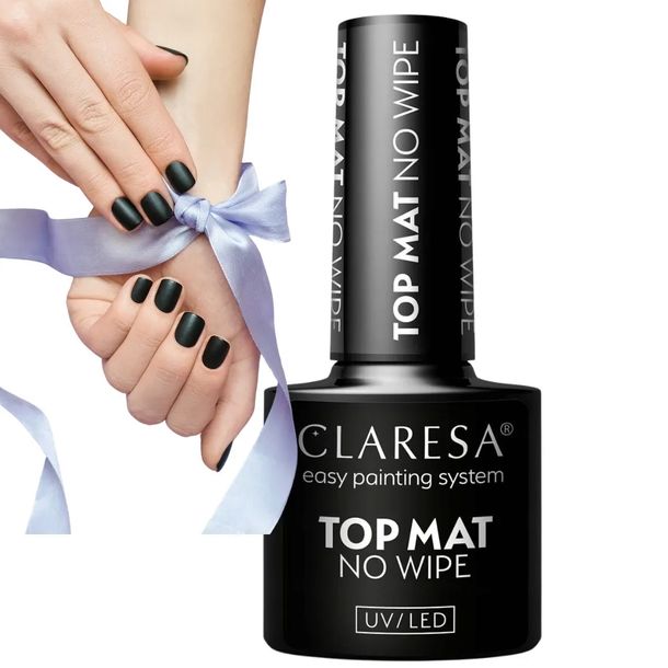 Claresa Top Hybrydowy No Wipe Matt Do Paznokci Bez Przemywania Matowy 5g