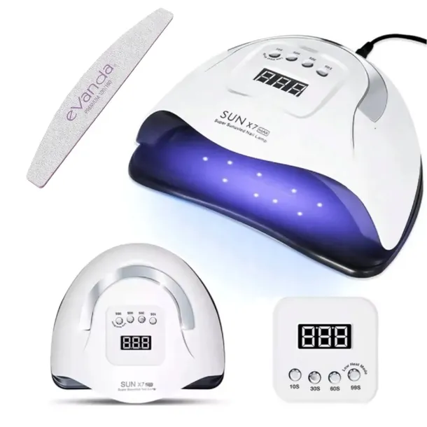 Lampa Do Paznokci Mocna Manicure Hybrydy Żele x7 Max Timer UV/LED 220W