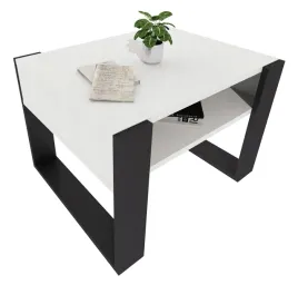stolik-kawowy-karo-65-cm-z-polka-bialy-czarny-loft-do-salonu-65x536x45