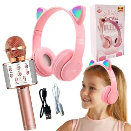 zestaw-sluchawki-kocie-nauszne-mikrofon-karaoke-dla-dzieci-bluetooth