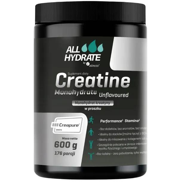 Aliness AllHydrate Monohydrat Kreatyny w Proszku Suplement Diety 600g