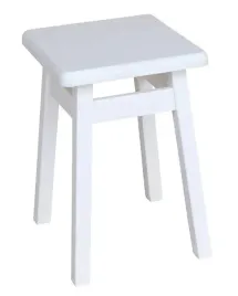taboret-kuchenny-drewniany-stolek-prosty-bialy