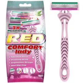 red-comfort-lady-maszynka-do-golenia-dla-kobiet-trzy-ostrza-zestaw-5-sztuk