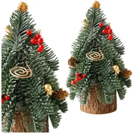 choinka-ozdobna-dekoracyjna-na-pniu-czerwona-jarzebina-szyszki-38x15cm