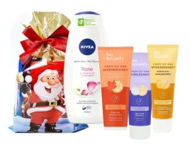 zestaw-zapakowany-na-prezent-na-swieta-zel-nivea-i-kremy-do-rak