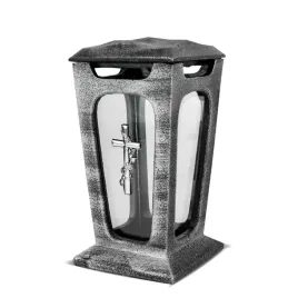 znicz-ekskluzywny-kapliczka-zywiczna-z-srebrnym-krzyzem-29cm