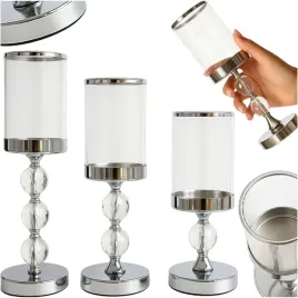 3x-swiecznik-zestaw-komplet-metal-szklany-lampion-srebrne-dekoracja-glamour
