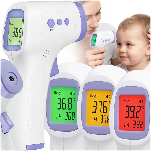 TERMOMETR BEZDOTYKOWY MEDYCZNY NA PODCZERWIEŃ ELEKTRONICZNY DO CZOŁA LCD