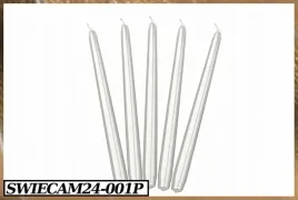 swieca-metalizowana-wys-24cm-1szt-biala-perlowa-swiecam24-001p
