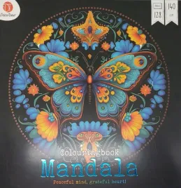 antystresowa-eksluzywna-kolorowanka-ksiazka-mandala-140gsm-128-stron-motyl