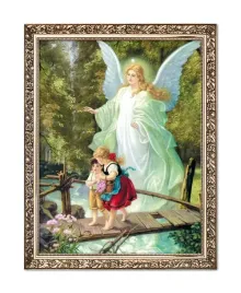 obraz-religijny-dla-dzieci-aniol-stroz-rama-z-ornamentem-20-cm-x-25-cm