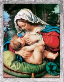 obraz-swiety-matka-boza-karmiaca-rama-szara-z-przetarciami-30-cm-x-40-cm