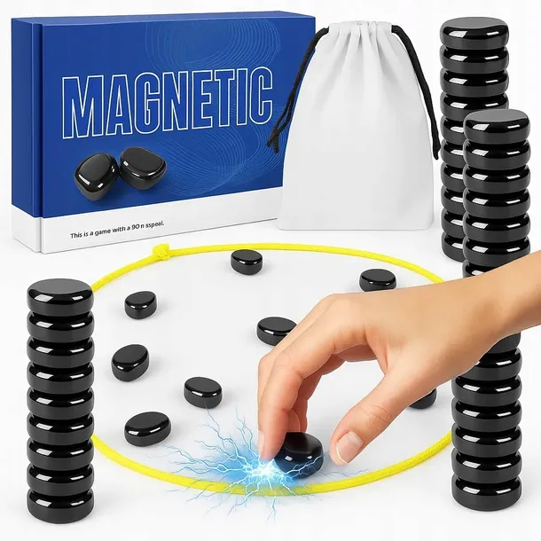 KAMIENIE MAGNETYCZNE GRA MAGNETYCZNA SZACHY STRATEGICZNA PLANSZOWA KULKI